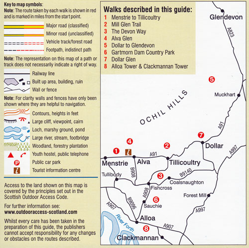 Ochil Hills and Clackmannanshire Walks Map Guide