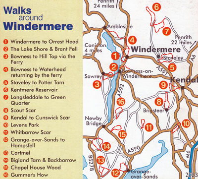 Walks Around Windermere and Kendal Map Guide